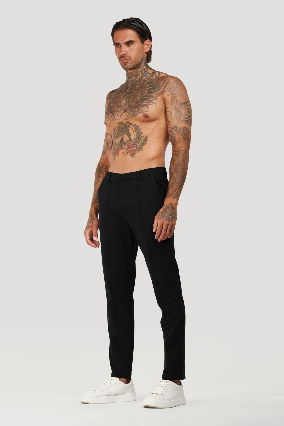 Oryzonwear Men's Black Tailored Capri Trousers